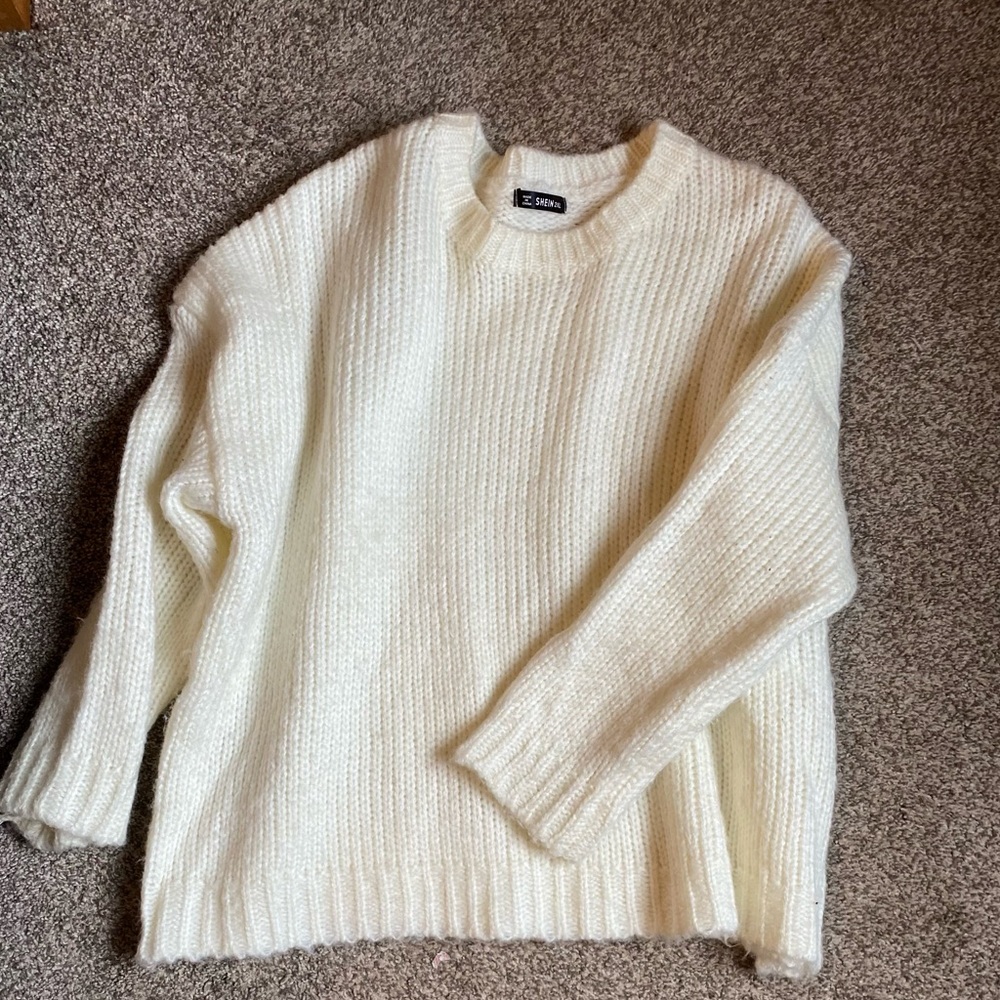 SHEIN fuzzy knit sweater